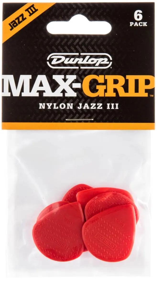 Dunlop Max Grip Jazz III Plectrums - 24 Stuks