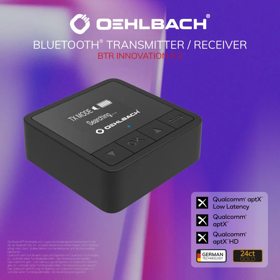 Oehlbach BTR Innovation 5.2 Bluetooth Ontvanger/Zender - Zwart