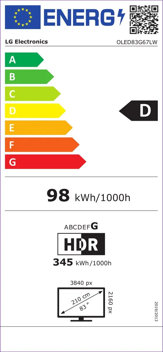LG G6 OLED83G67LW 83 inch OLED TV - Zwart