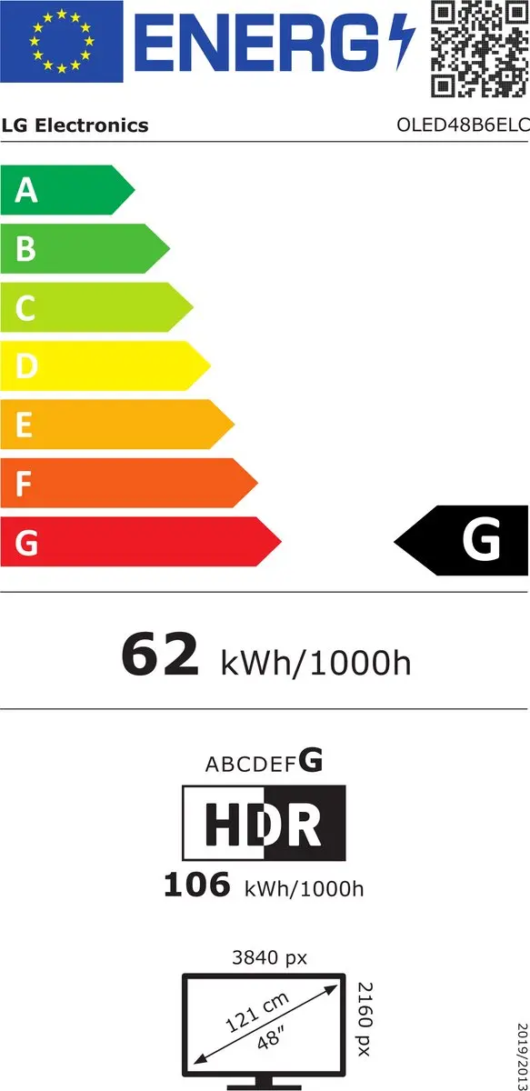 LG B6E OLED48B6ELC 48 inch 4K OLED Smart TV - Zwart