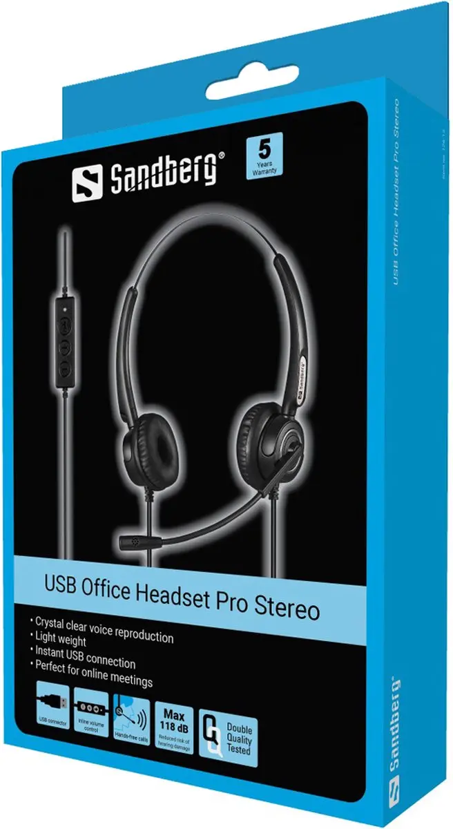 Sandberg 126-13 USB Headset Pro Stereo - Zwart