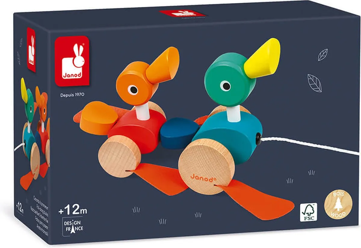 Janod Zigolos Eendenfamilie Trekfiguur - Multikleur