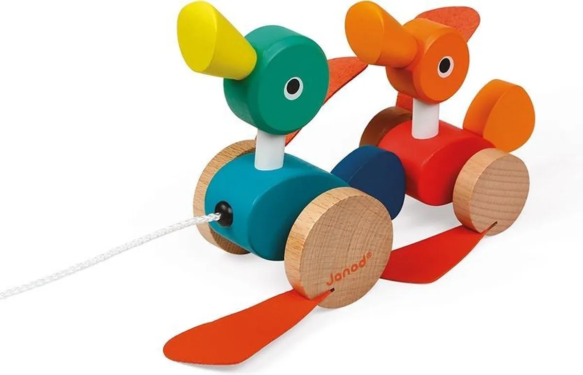 Janod Zigolos Eendenfamilie Trekfiguur - Multikleur