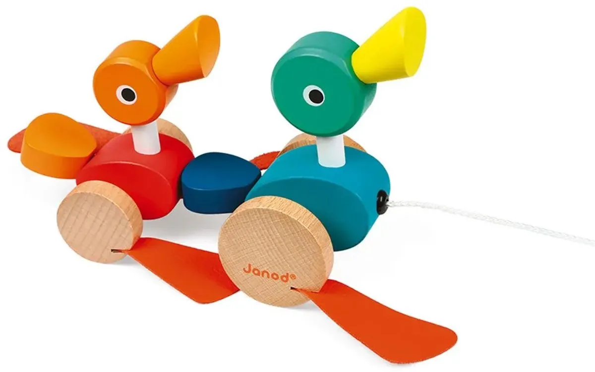 Janod Zigolos Eendenfamilie Trekfiguur - Multikleur - afbeelding 6 van 6