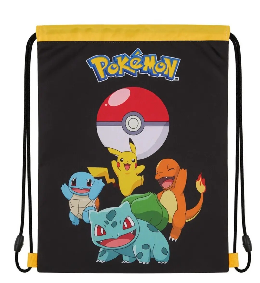 Pokémon Gymtas - Pikachu/Squirtle/Charmander/Bulbasaur 42x34cm - 5L - M