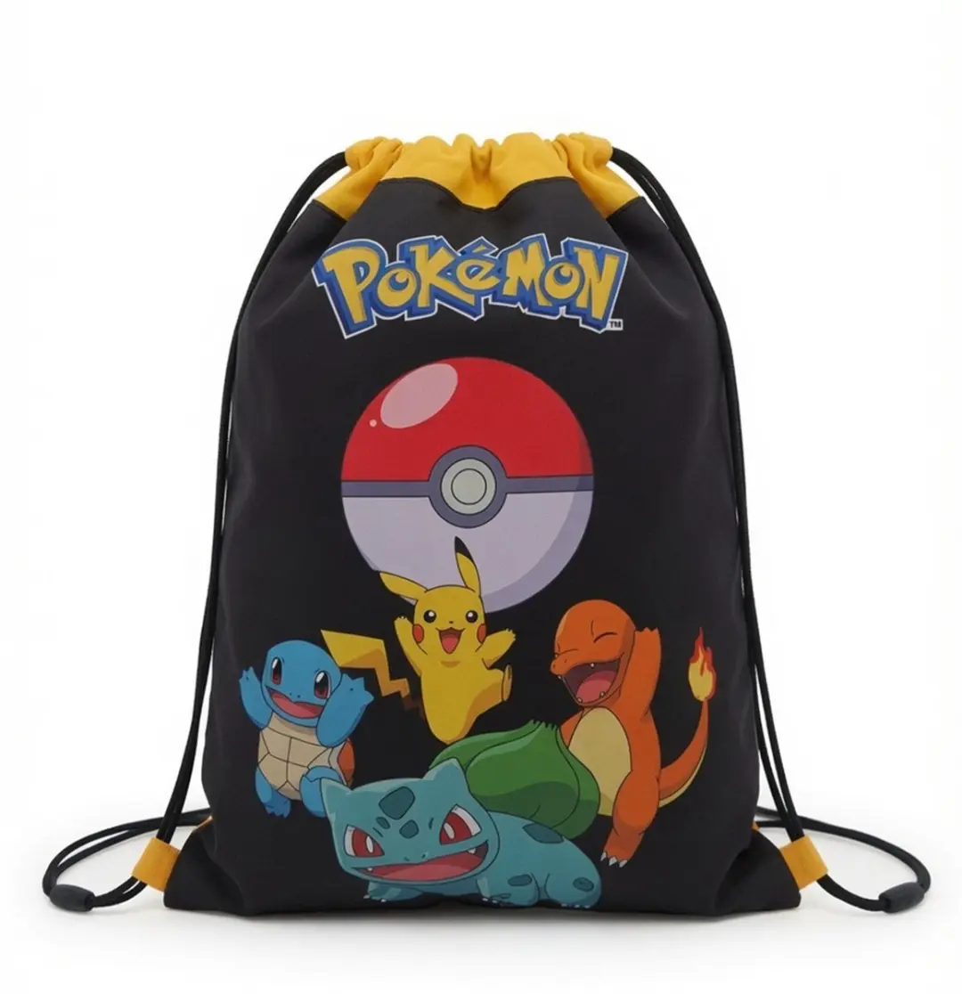 Pokémon Gymtas - Pikachu/Squirtle/Charmander/Bulbasaur 42x34cm - 5L - M