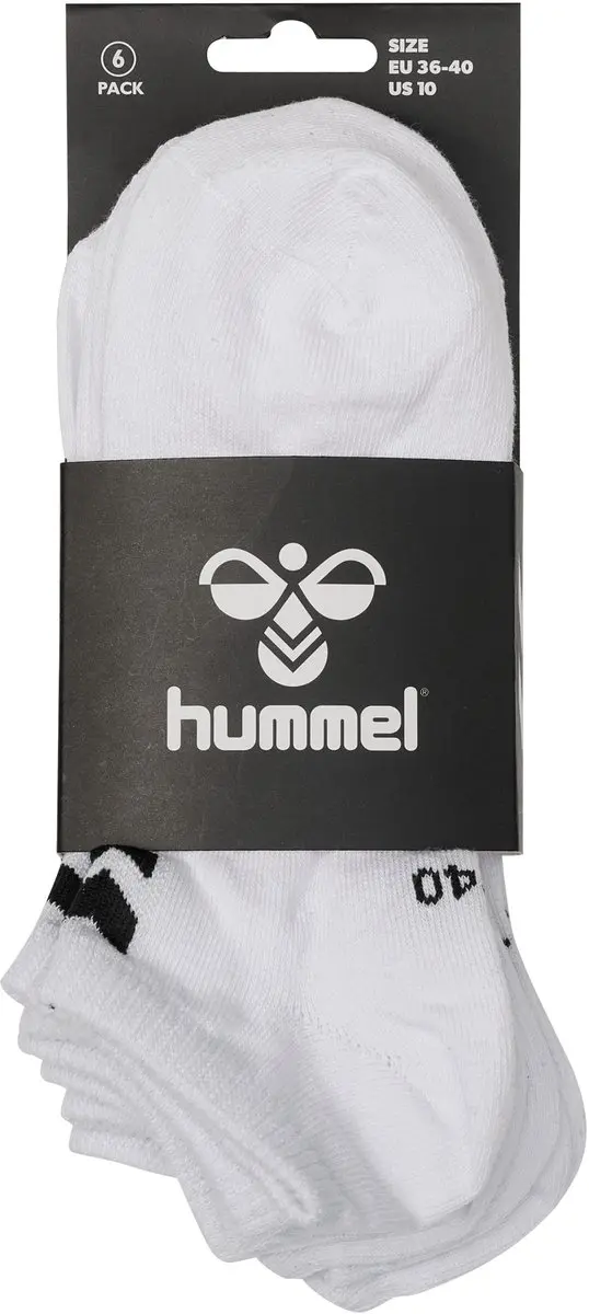 Hummel Hmlchevron Enkelsokken - 6 Stuks - Witte kleur