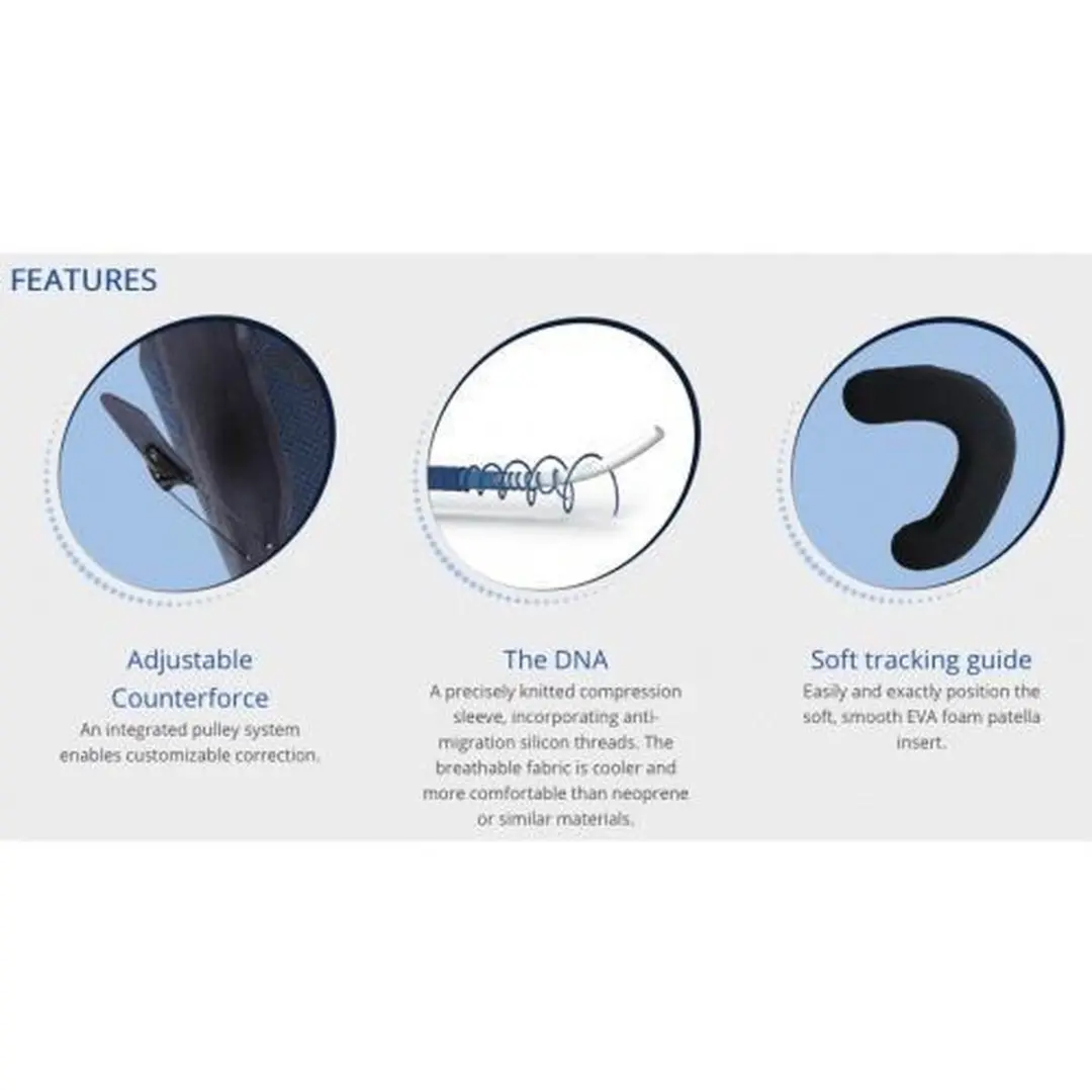 Thuasne Patella Reliever Patellabrace - L - Zwart/Blauw/Grijs - afbeelding 6 van 6