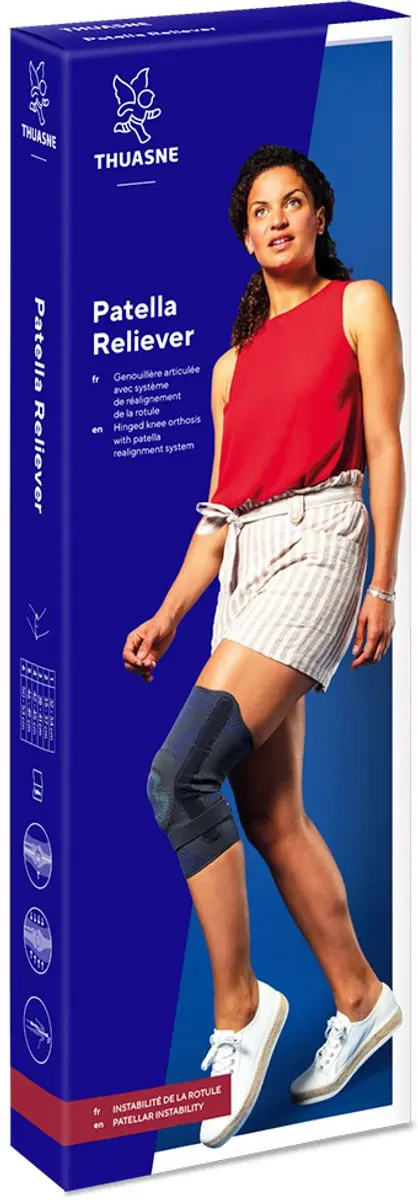 Thuasne Patella Reliever Patellabrace - L - Zwart/Blauw/Grijs