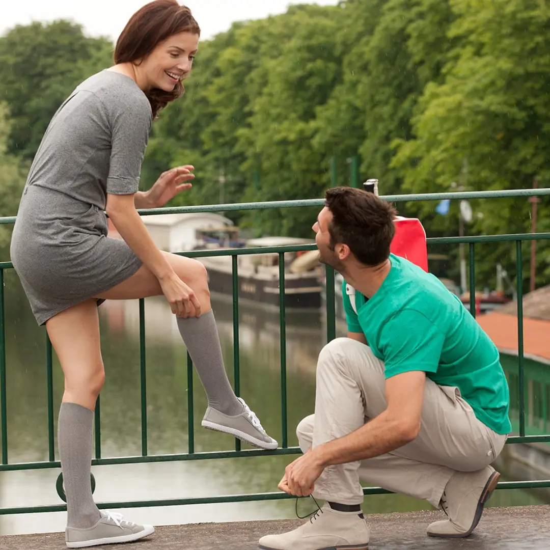 Thuasne Venoflex Fast Cotton Compressiekousen Lang - Maat 1 Grijs