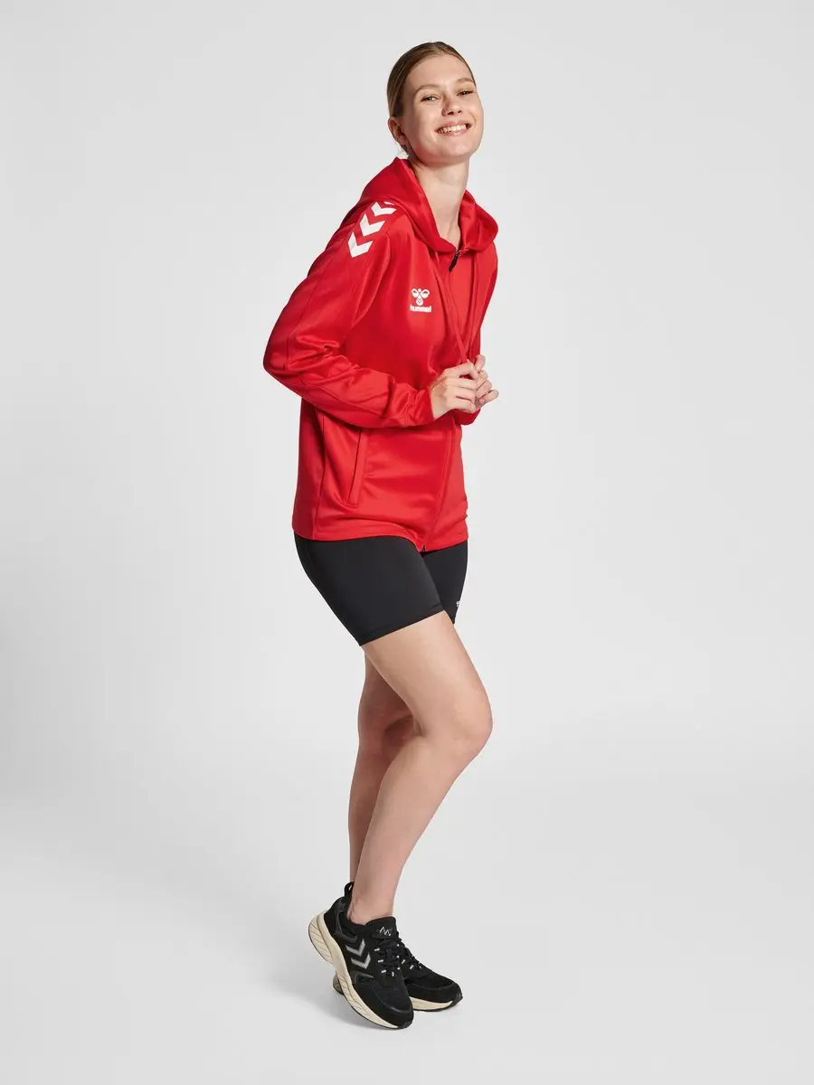 Hummel Hmlcore Xk Poly Zip Hood Sweat Dames - Trainingsjack - Rood - S - afbeelding 6 van 6