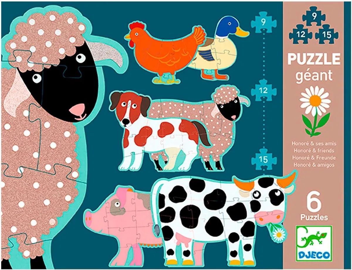 Djeco Honoré en Vrienden Jumbo Puzzel - Multi - DJ07112 - afbeelding 6 van 6