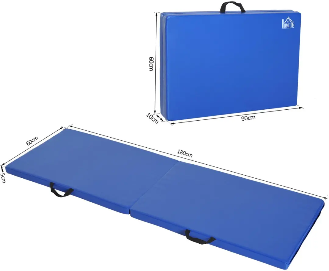 Homcom Gymnastiekmat Imitatieleer 180x60x5cm - Blauw