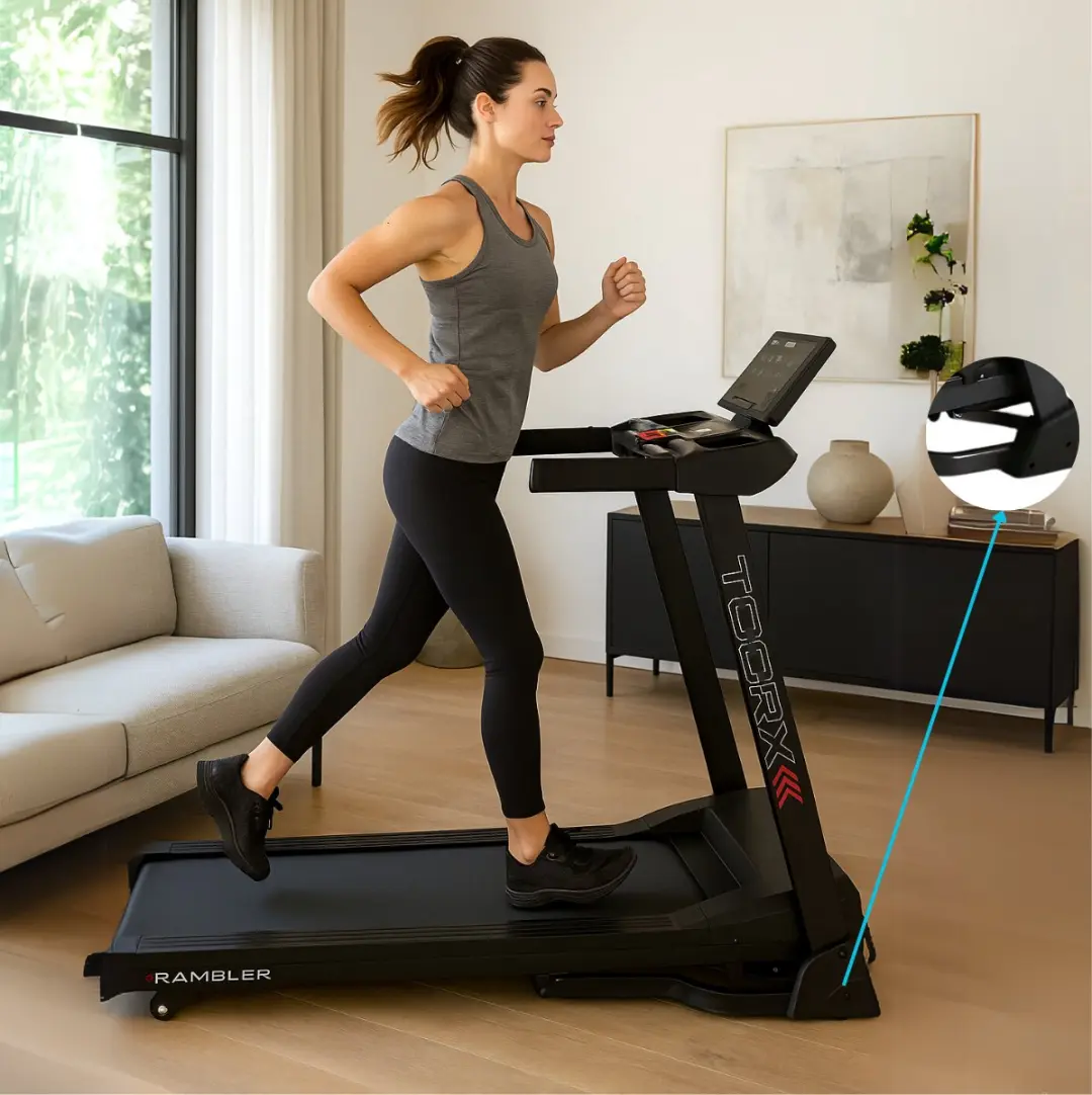 Toorx Fitness RAMBLER-B Loopband - 64 Programma's - 16 km/h - Zwart - afbeelding 6 van 6
