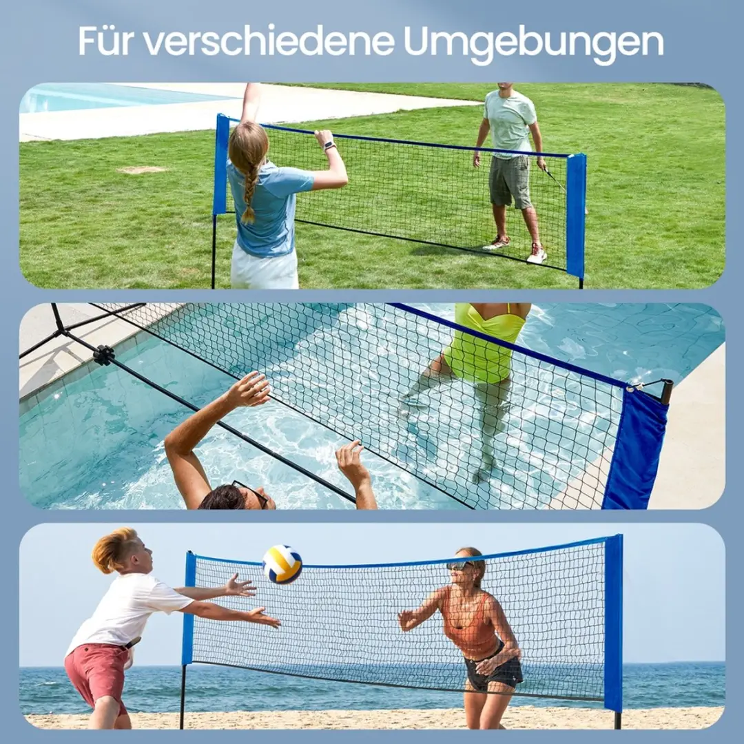 Songmics Badmintonnet 300cm - Blauw