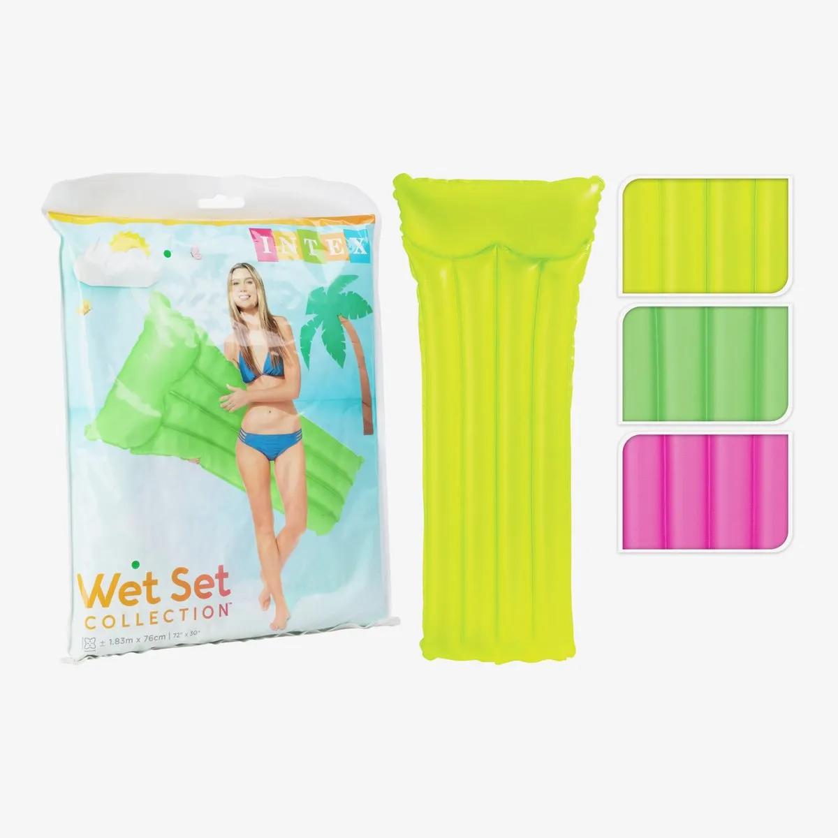 Intex Neon Frost Luchtbed - Roze/Geel/Blauw/ Groen