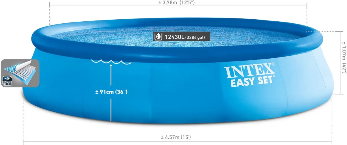 Intex Easy Set Pool Set 26166GN - Ø457cm x 107cm - Blauw - afbeelding 2 van 6