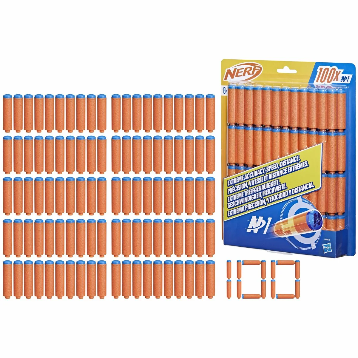 Nerf N1-Darts Navulling 100x - G0348EU4 - Oranje