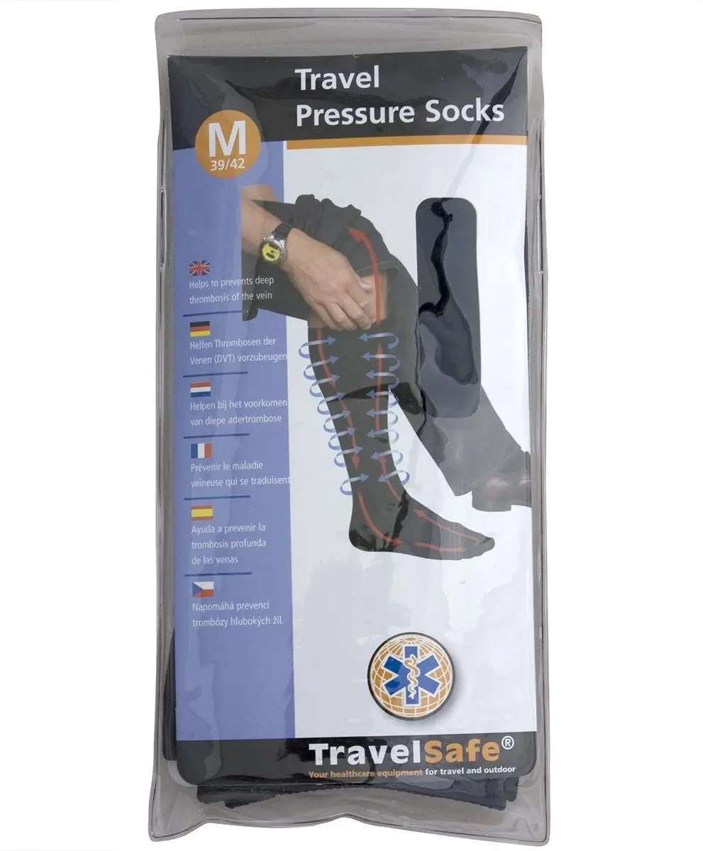 TravelSafe Travel Pressure Soks Steunkousen 39-42 - Zwart