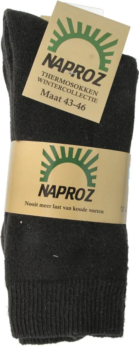 Naproz Thermo Sok - Zwart - Maat 43-46