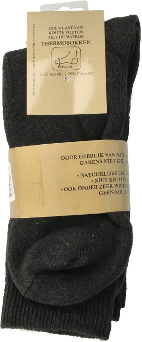 Naproz Thermo Sok - Zwart - Maat 43-46