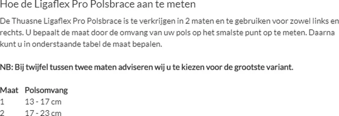 Thuasne Ligaflex Pro Polsbrace Maat 2 - Zwart