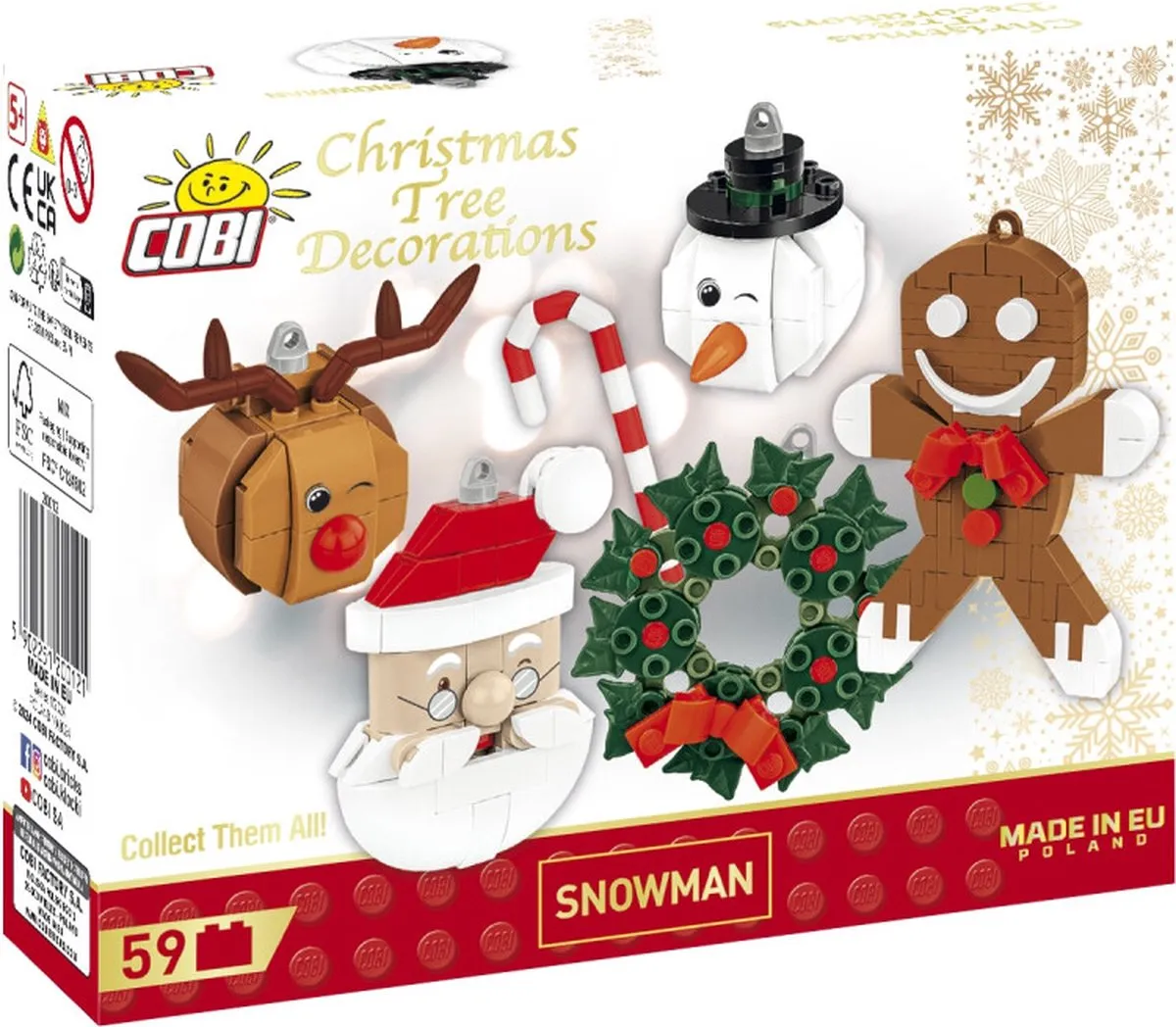 Cobi Kerstboomdecoratie Sneeuwpop COBI-20012 - 59 Onderdelen - Meerkleurig