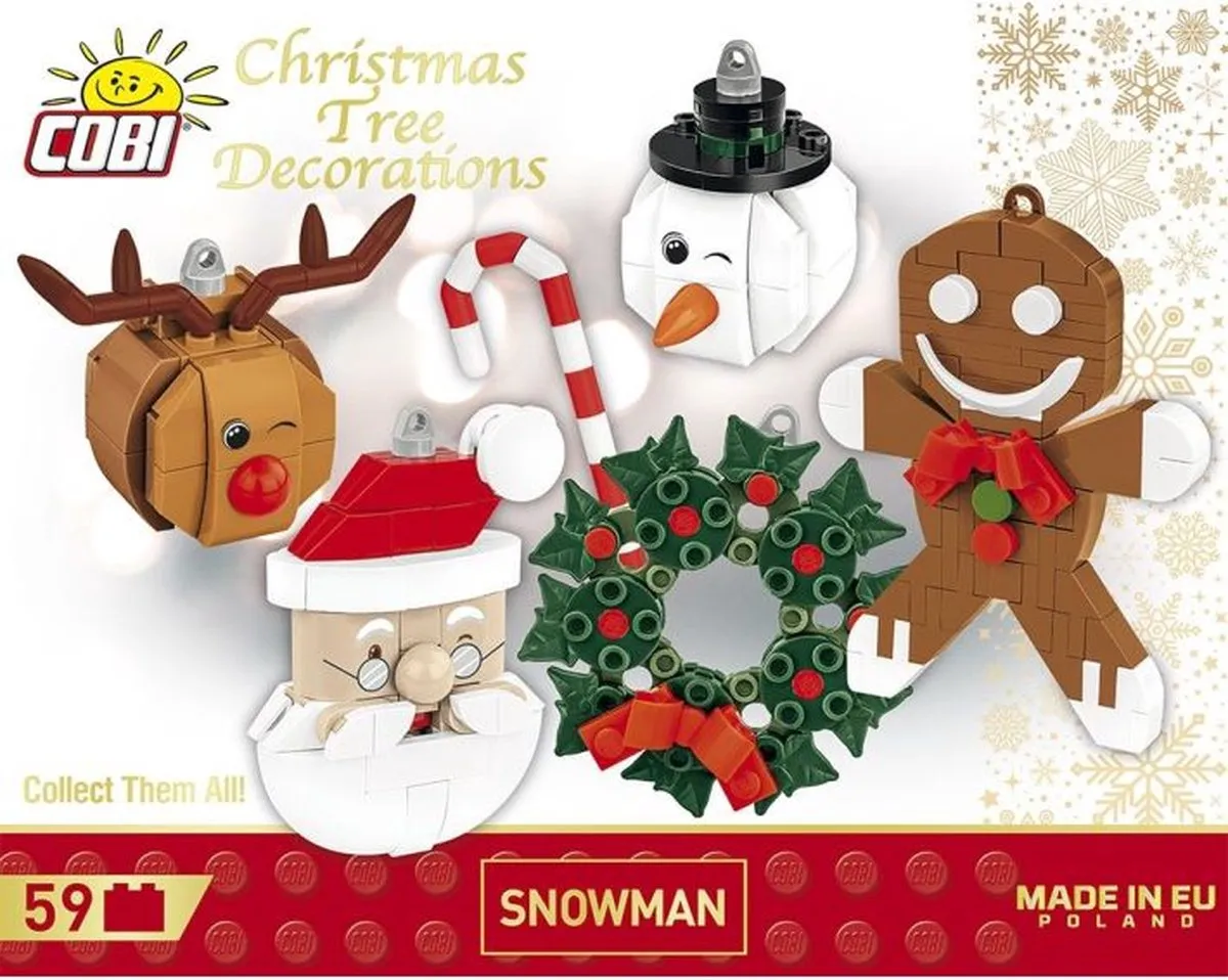 Cobi Kerstboomdecoratie Sneeuwpop COBI-20012 - 59 Onderdelen - Meerkleurig