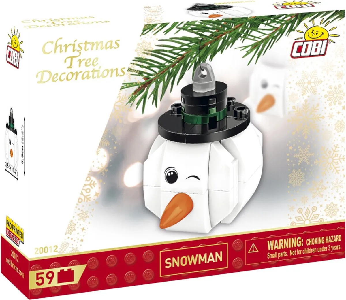 Cobi Kerstboomdecoratie Sneeuwpop COBI-20012 - 59 Onderdelen - Meerkleurig