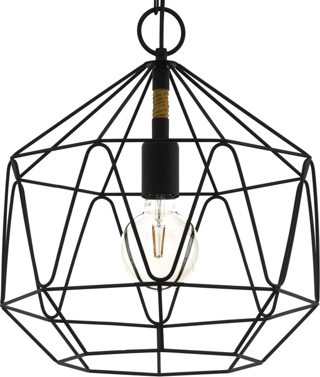 Eglo Cottingham Hanglamp E27 - Ø37cm - Zwart