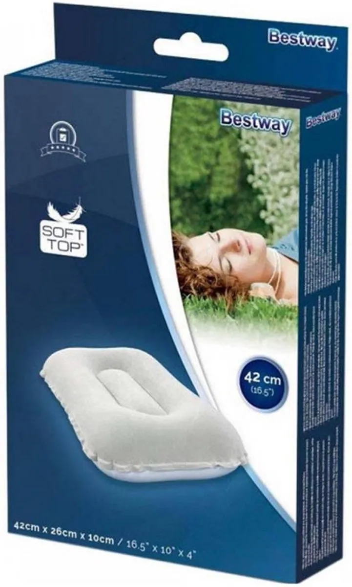 Bestway 67121 Opblaasbaar Reiskussen - Ø42cm - Blauw & Grijs