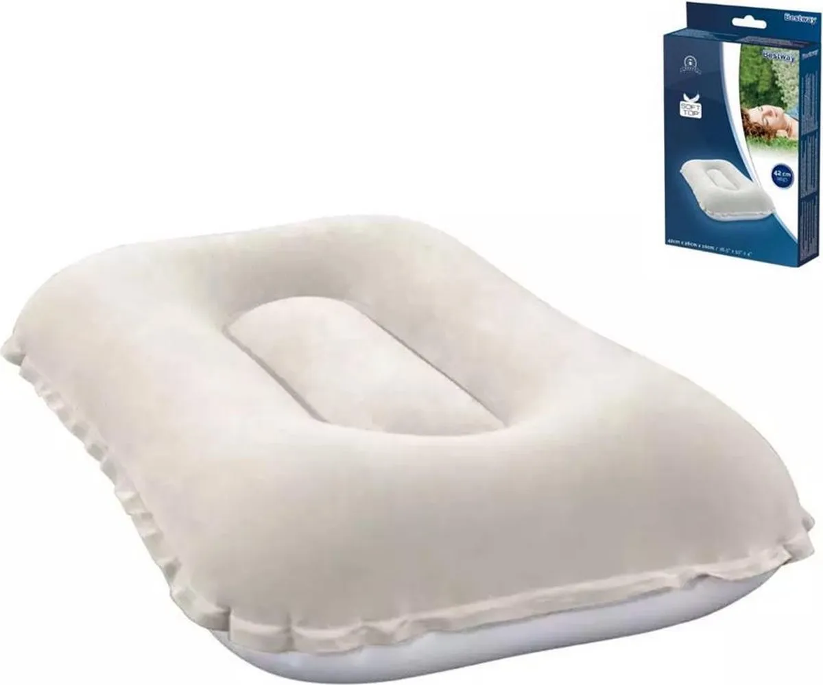 Bestway 67121 Opblaasbaar Reiskussen - Ø42cm - Blauw & Grijs