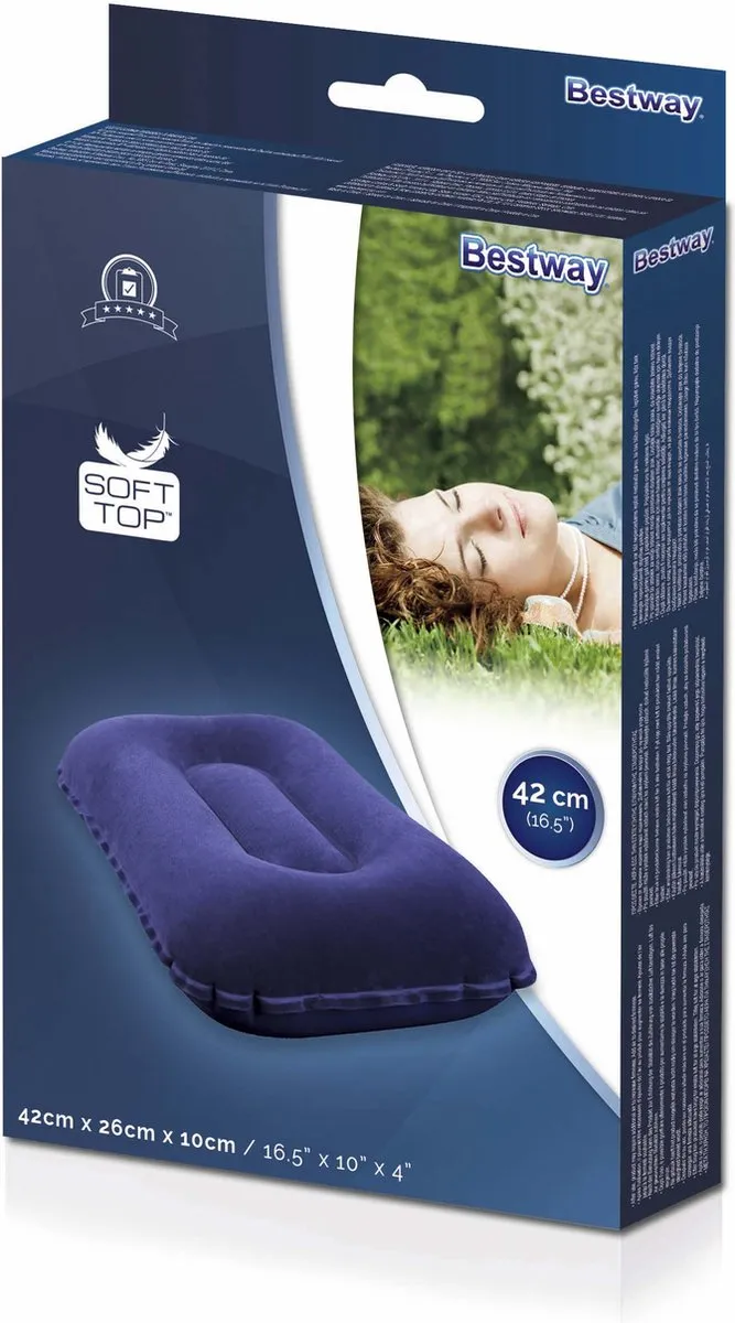 Bestway 67121 Opblaasbaar Reiskussen - Ø42cm - Blauw & Grijs