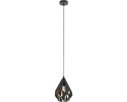 Eglo Carlton 1 Hanglamp - Ø20,5cm - Zwart/Koper
