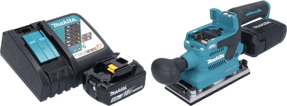 Makita DBO 382 RT1 Excentrische Schuurmachine 18V - 12.000 tpm - 5,0 Ah