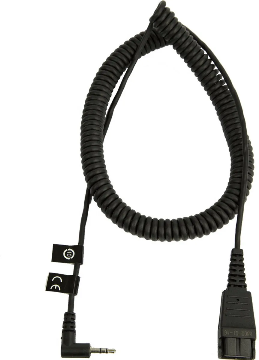 Jabra QD-2,5mm Jack (curl) - Zwart