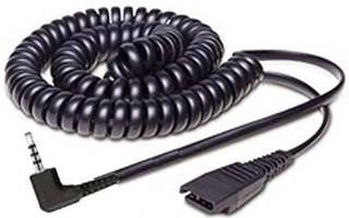 Jabra QD-2,5mm Jack (curl) - Zwart