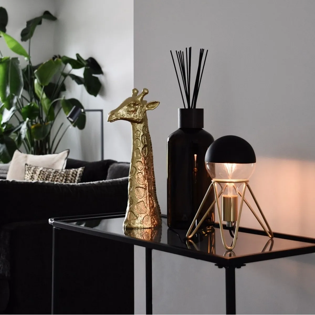 Calex Tripod Tafellamp - Goud - E27 - afbeelding 6 van 6