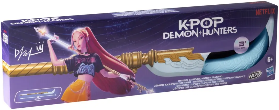Hasbro Nerf KPop Demon Hunters Mira Curved Moon Zwaard - Blauw/Wit/Goud