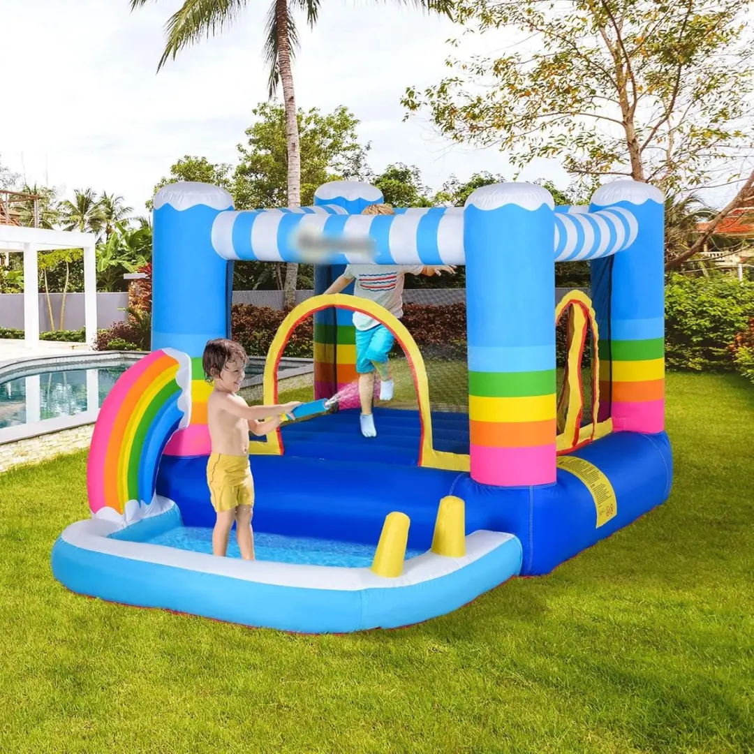 ECTEATOY Opblaasbaar Springkasteel 290x200x155cm - Trampoline & Zwembad - Meerkleurig - afbeelding 5 van 6