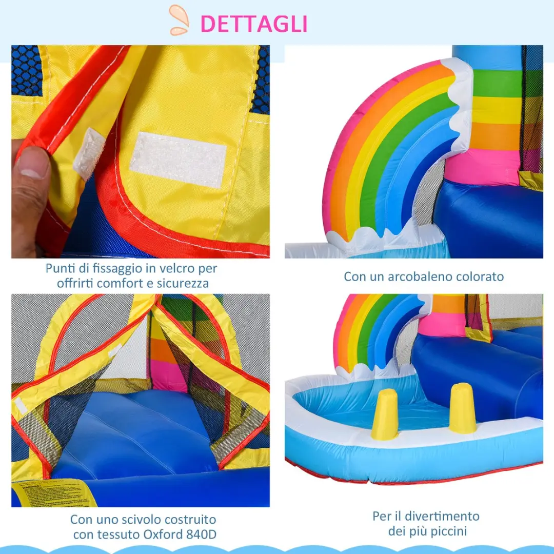 ECTEATOY Opblaasbaar Springkasteel 290x200x155cm - Trampoline & Zwembad - Meerkleurig - afbeelding 2 van 6