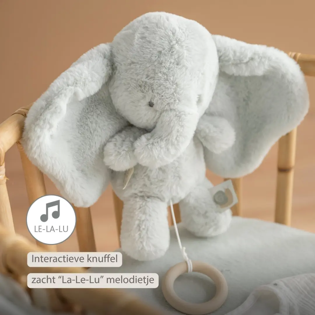 Nattou LouLou Muziekknuffel Olifant 30cm - Lindegroen