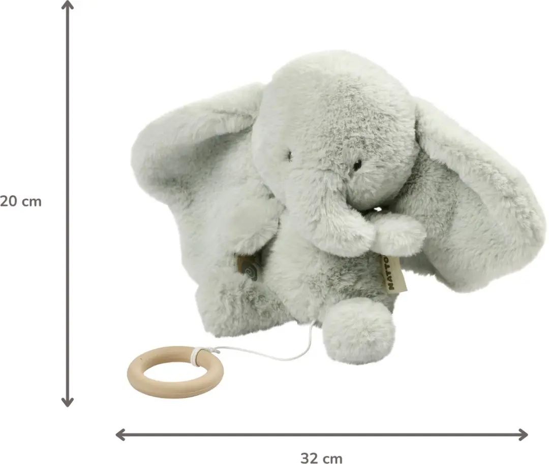 Nattou LouLou Muziekknuffel Olifant 30cm - Lindegroen
