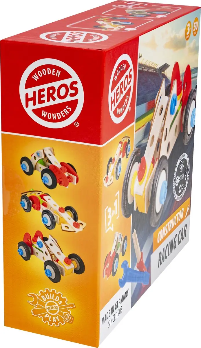 Heros Constructor Raceauto 3-in-1 - 50 Stuks - afbeelding 6 van 6