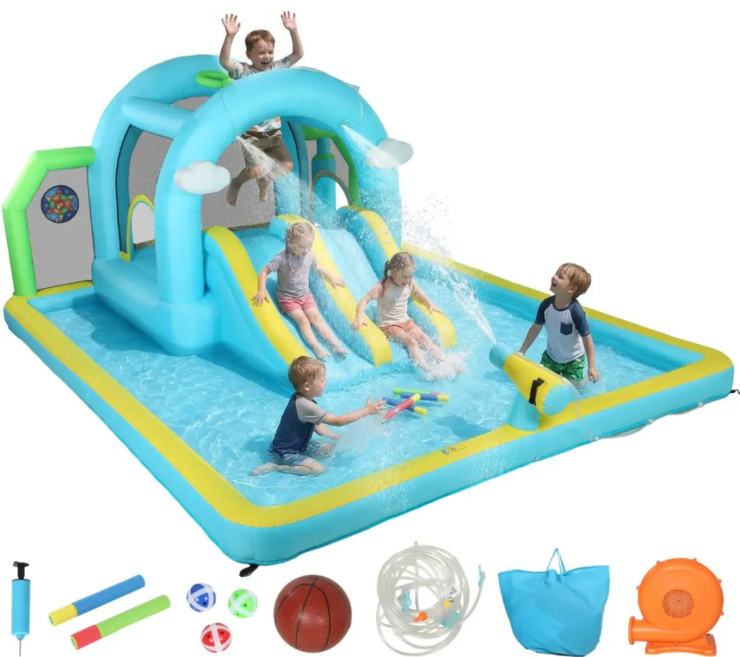 ECTEATOY Springkasteel Waterpark 7-in-1