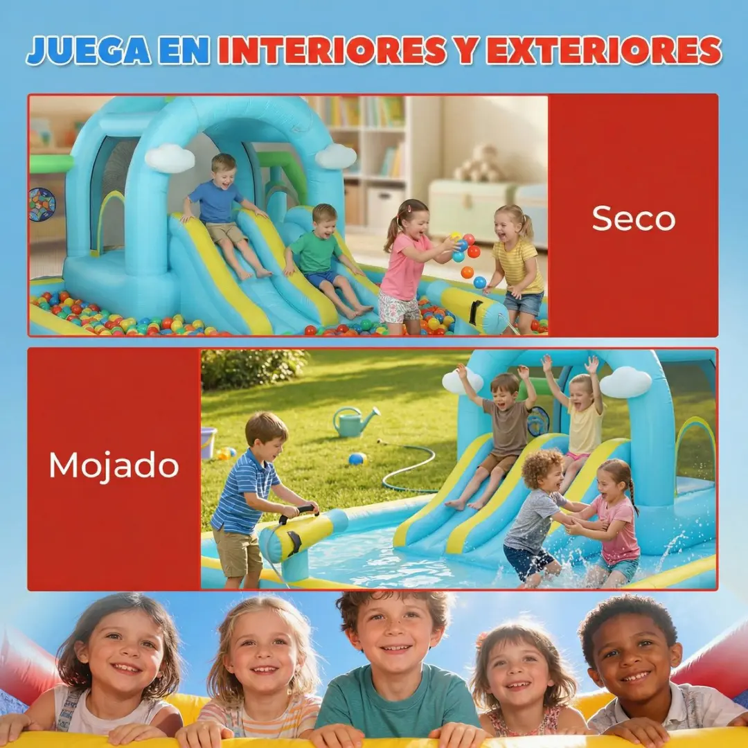 ECTEATOY Springkasteel Waterpark 7-in-1 - 426x360x198cm - afbeelding 4 van 6