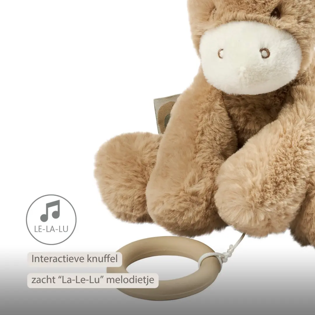Nattou LouLou Muziekknuffel Ezel - 30 cm - Licht Karamel