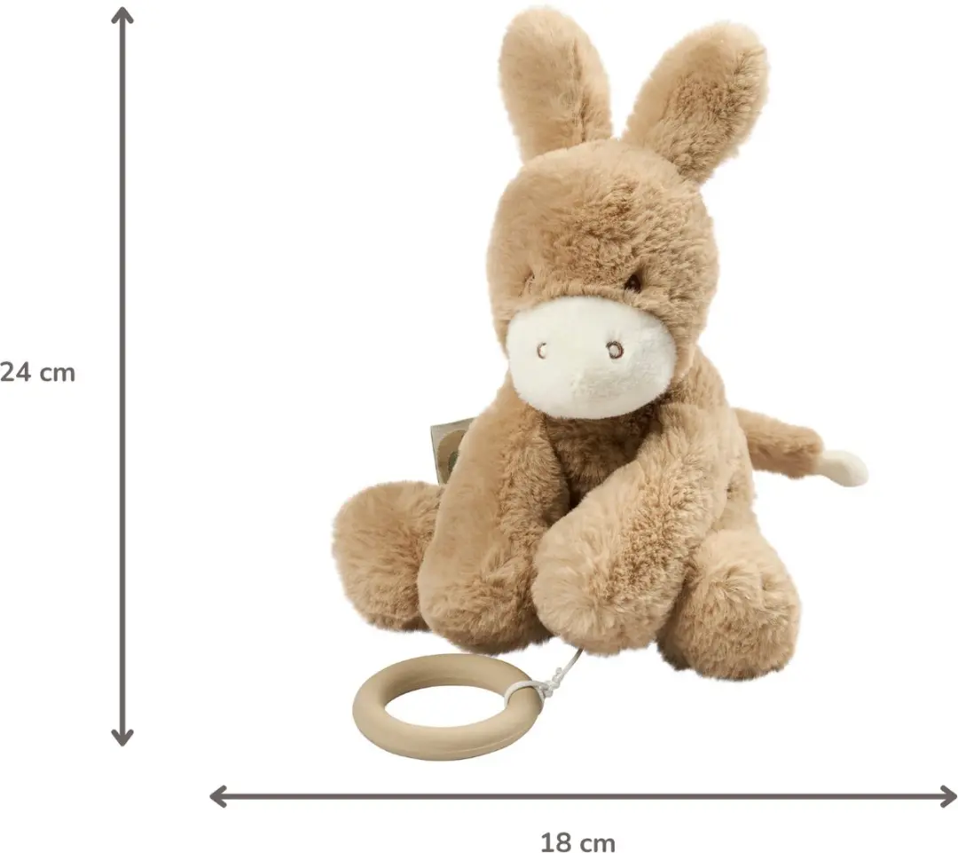 Nattou LouLou Muziekknuffel Ezel - 30 cm - Licht Karamel - afbeelding 6 van 6