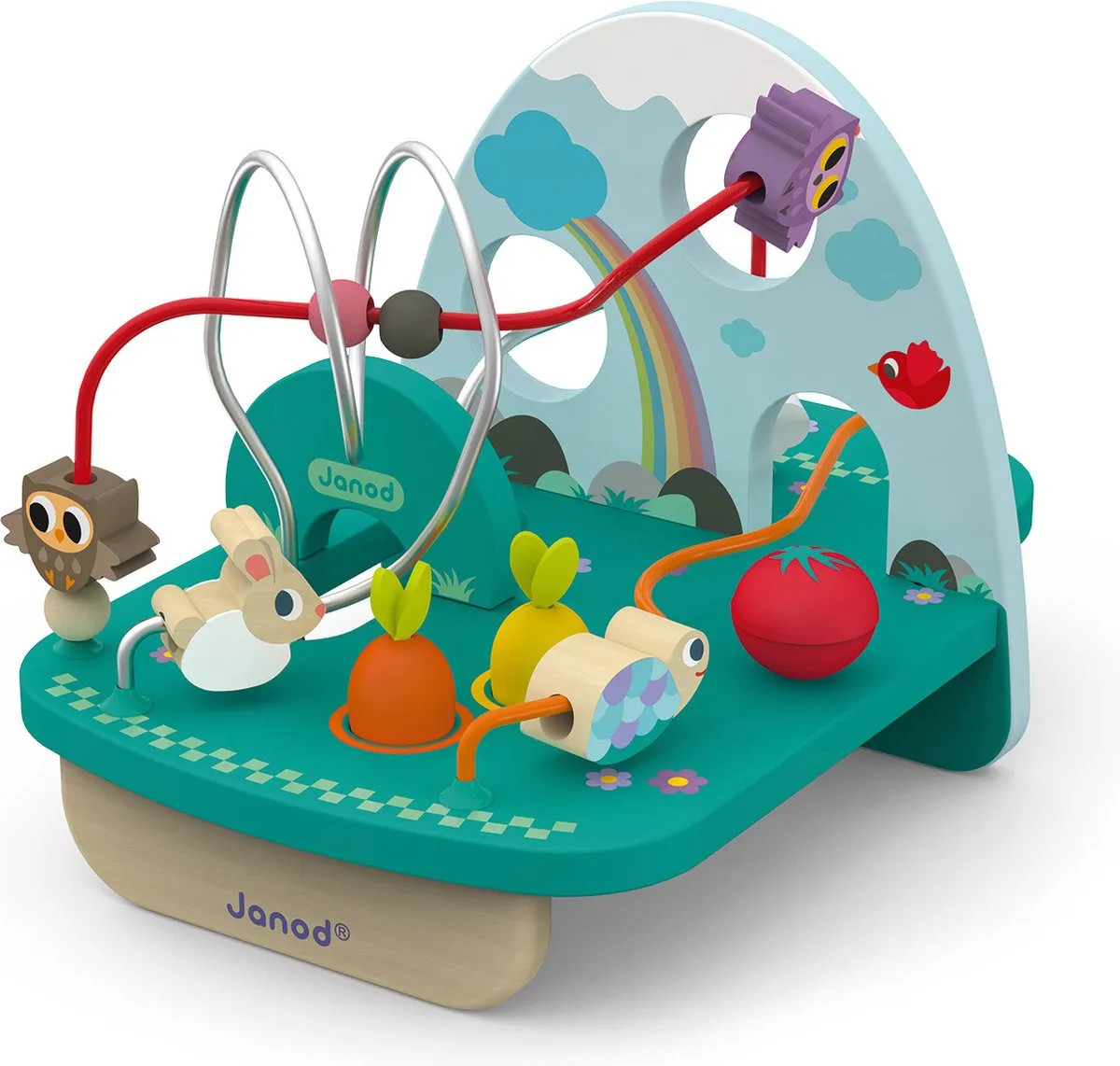 Janod Looping Konijn & Co Speelgoed - 3-in-1 Lussen Stapelen - afbeelding 6 van 6