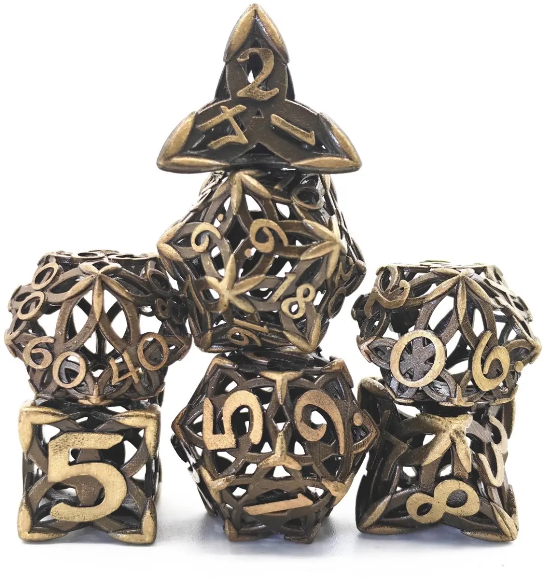 Lapi Toys D&D Polydice Metaal Koperkleurig